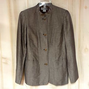 Bill Burns Signature Vintage Brown Wool Linen Button Pocket Blazer Jacket Sz 10